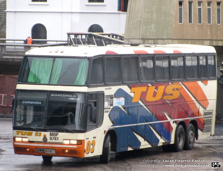 Scania K 113 TLB - Marcopolo GV Paradiso 1450 LD (en Argentina) - T.Morteros
BNH 225

T.U.S. (Prov. Córdoba), interno 03, patente provincial 0781

Fotografía y gentileza: Lucas Frigerio Panizo
