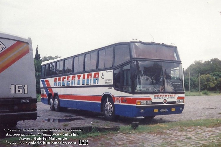 Scania K 113 - Marcopolo GV 1150 (en Argentina) - Emp. Argentina
S.688023

Línea 427 (Prov. Buenos Aires), interno 201

Fotógrafo: ¿Osvaldo Abner?
Scaneo: Gabriel Maluende
Colección: www.bus-america.com
