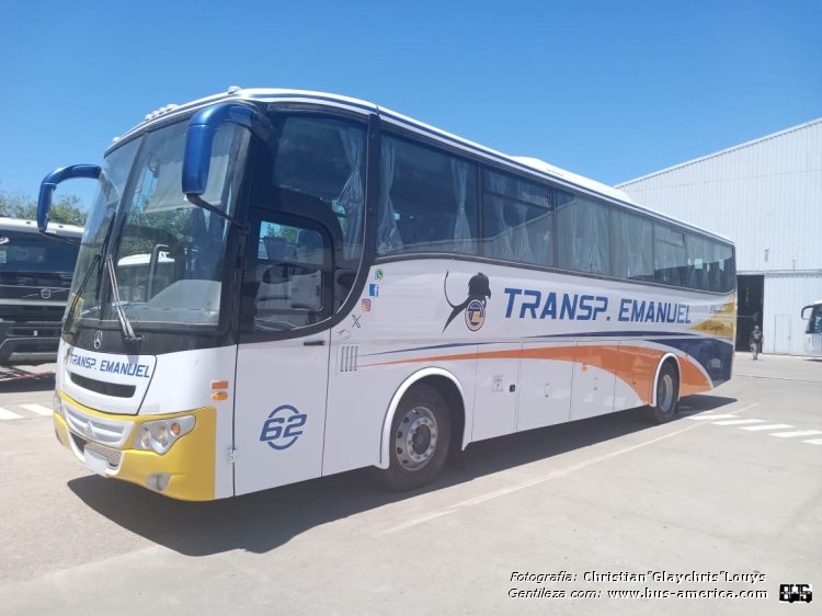 Mercedes-Benz OF - Saldivia Aries 2 345 - Transp.Emanuel
[url=https://bus-america.com/galeria/displayimage.php?pid=64690]https://bus-america.com/galeria/displayimage.php?pid=64690[/url]

Transp.Emanuel, interno 62

Fotografía y gentileza: Christian "Glaychris" Louys
