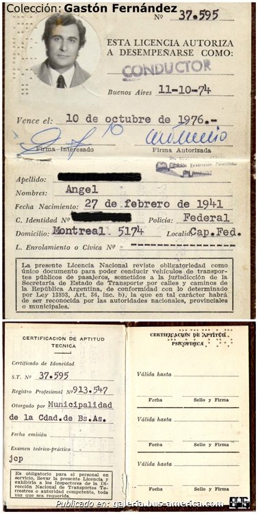Licencia de conductor 
Fotografía: Ángel López
Colección y gentileza: Gastón Fernández
