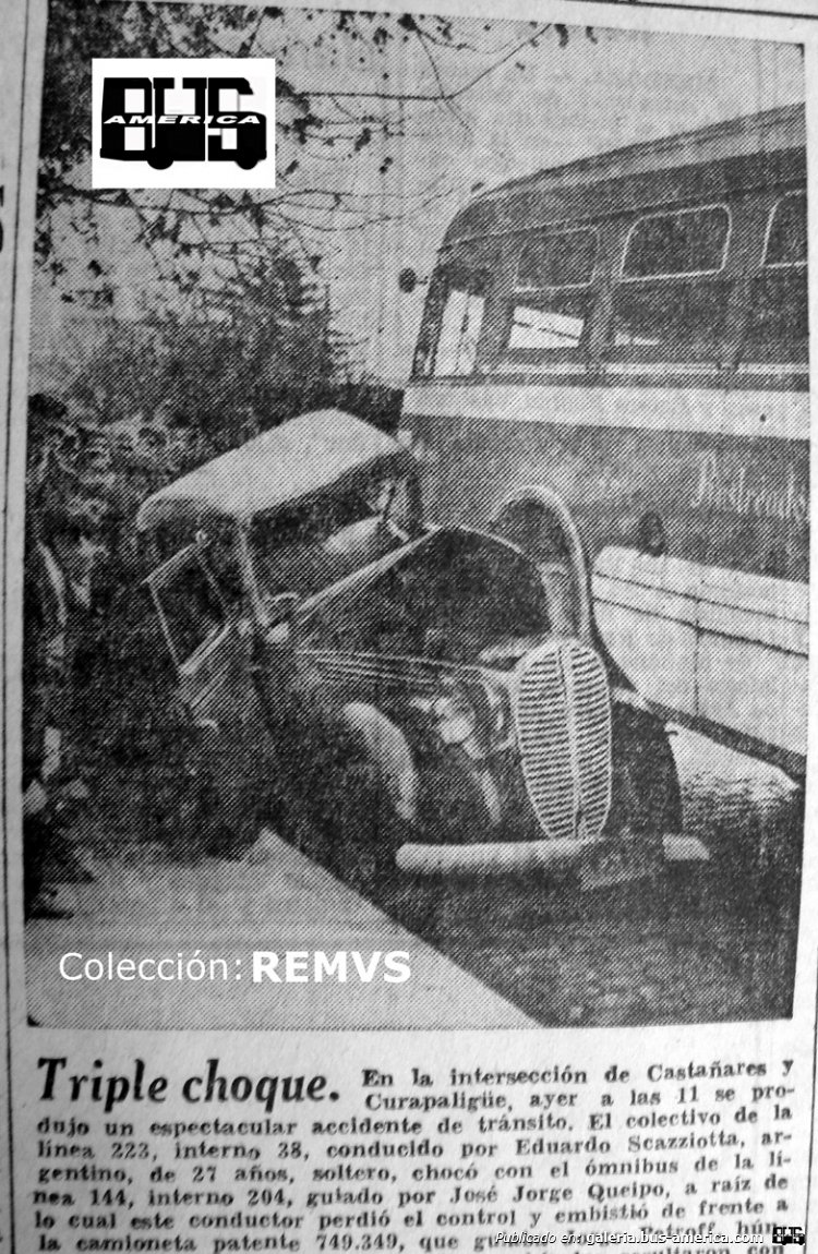 Leyland Royal Tiger - M.C.W. (en Argentina) - Rastreador Fournier
Línea 144 - Interno 204

Recorte de un periódico
Colección: REMVS

