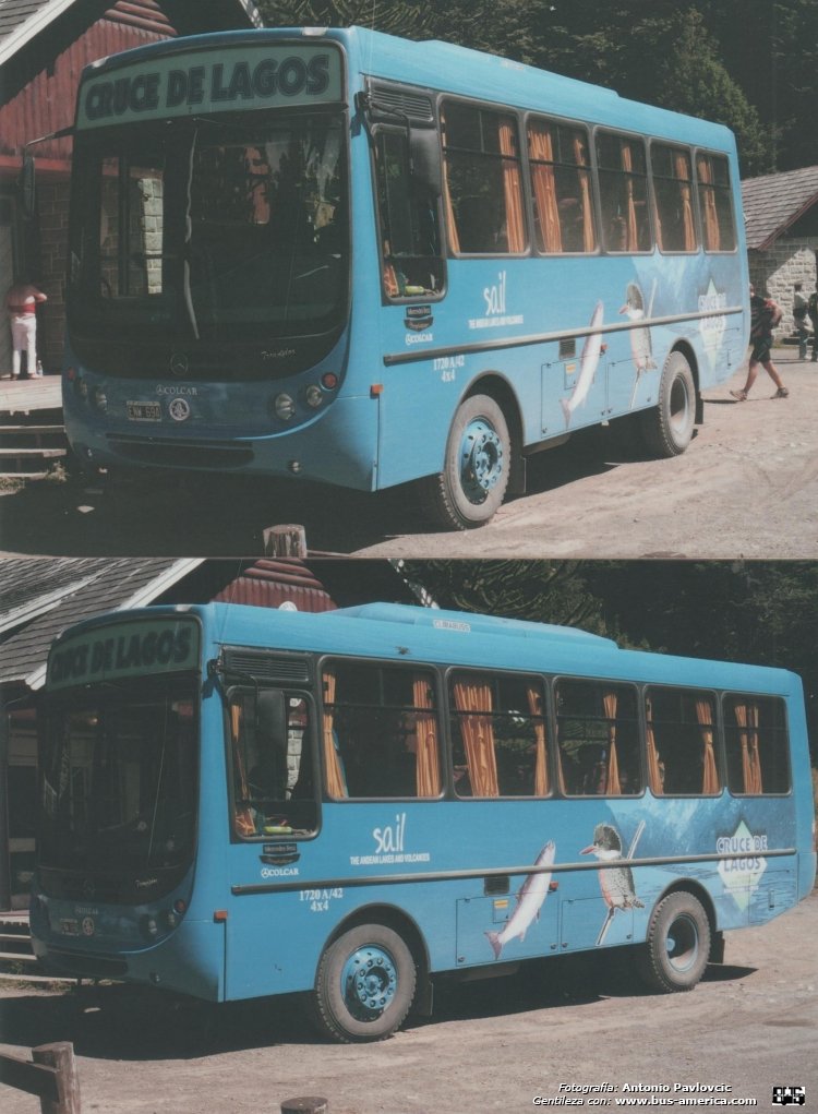 Mercedes-Benz 1720A - Metalpar Tronador - Cruce de Lagos (Pto. Blest)
ENW694

Cruce de Lagos (Puerto Blest), interno 8

Fotografía y gentileza: Antonio Pavlovcic

