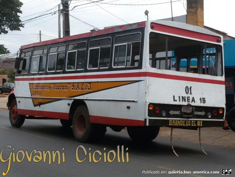 Mercedes-Benz L 1113 - Cebra I - Aut. Guaraní , Linea 15 , BusAuxilio Interno 01
AUU 754
http://galeria.bus-america.com/displayimage.php?pid=37120
http://galeria.bus-america.com/displayimage.php?pid=37951

Culata y perfil lado derecho
Acceso Sur
