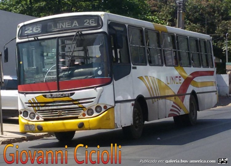 Mercedes-Benz OF 1318 - Busscar Urbanuss (en Paraguay) - Lince , Linea 26 , Interno 306
APJ 202
http://galeria.bus-america.com/displayimage.php?pid=37604

Ñemby Acceso Sur

