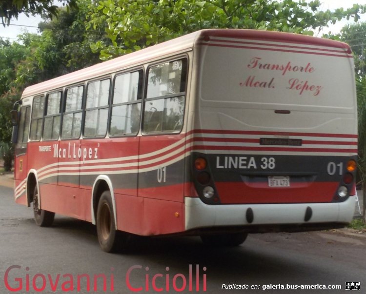 Mercedes-Benz OF 1418 - Marcopolo Torino G7 (en Paraguay) - Mcal. López  , Linea 38 , Interno 01
BFA 473
http://galeria.bus-america.com/displayimage.php?pid=37507
http://galeria.bus-america.com/displayimage.php?pid=37509

Culata y perfil lado Derecho
Este fue la primera partida de Marcopolo G7 que vino para la Linea 38 en el año 2011 como parte del sistema de renovación de flota implementado por el Viceministerio de Transporte

Avda Paraguay Ciudad de San Antonio departamento Central
