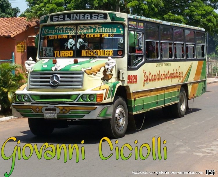 Mercedes-Benz L 1214 - San Jorge - La Candelaria Capiatá , linea 52 , interno 9929
Matricula AHR 733

Avda Paraguay Ciudad de San Antonio
