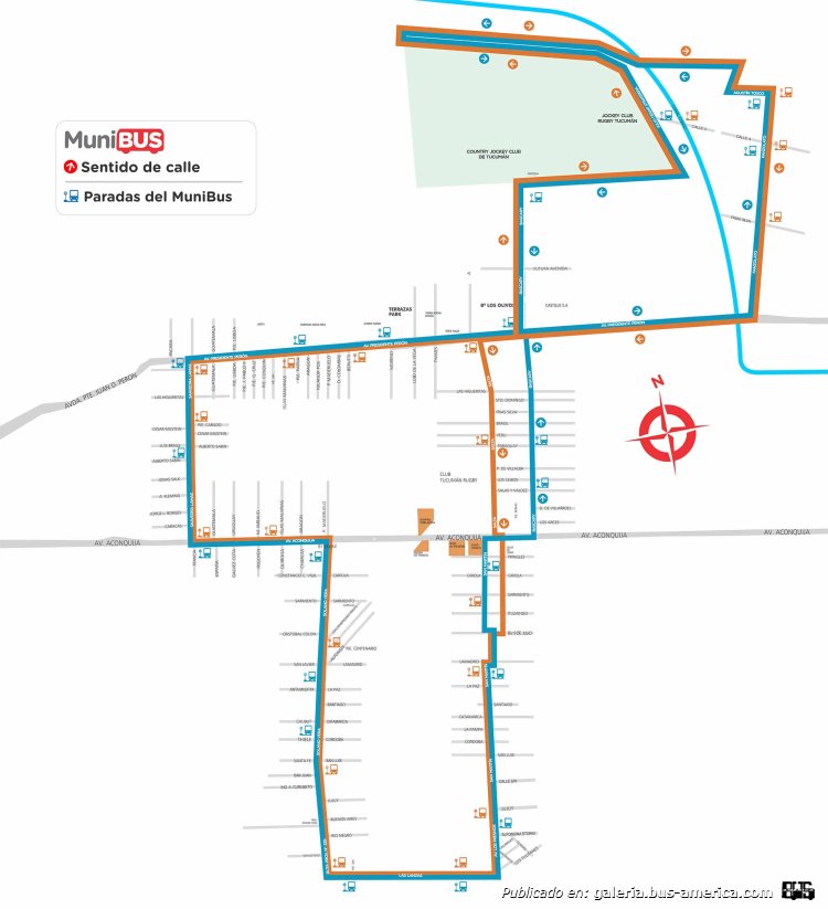 MuniBus
Líneas Azul & Naranja (Yerba Buena)

Mapa de recorrido y paradas 2023

Mapa extraído de: https://www.yerbabuena.gob.ar

