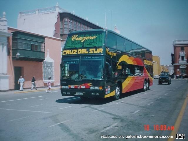 Scania K - Marcopolo GV Paradiso 1800 DD (en Perú) - Cruz del Sur
Fotógrafo: desconocido
Palabras clave: cruz del sur