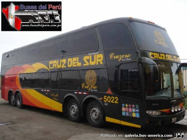 Marcopolo G6 Paradiso 1800 DD (en Perú) - Cruz del Sur
Fotografía extraídad de: Buses del Perú
Palabras clave: cruz del sur