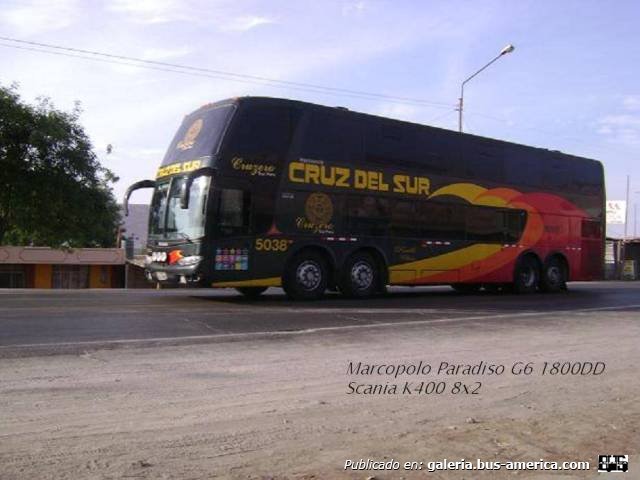 Marcopolo G6 Paradiso 1800 DD (en Perú) - Cruz del Sur
Fotógrafo: desconocido
Palabras clave: cruz del sur