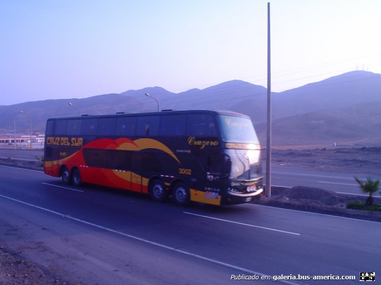 Scania K - Busscar Panorámico DD (en Perú) - Cruz del Sur
Fotógrafo: desconocido
Palabras clave: cruz del sur