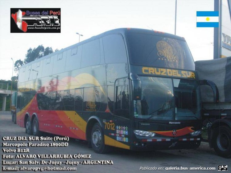 Marcopolo G6 Paradiso 1800 DD (para Perú) - Cruz del Sur
Fotógrafo: Alvaro Villarrubia Gómez
Extraído de: Buses del Perú
Palabras clave: cruz del sur
