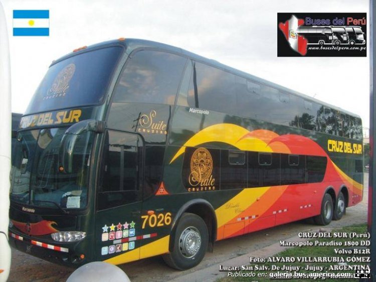Marcopolo G6 Paradiso 1800 DD (para Perú) - Cruz del Sur
Fotógrafo: Alvaro Villarrubia Gómez
Extraído de: Buses del Perú
Palabras clave: cruz del sur