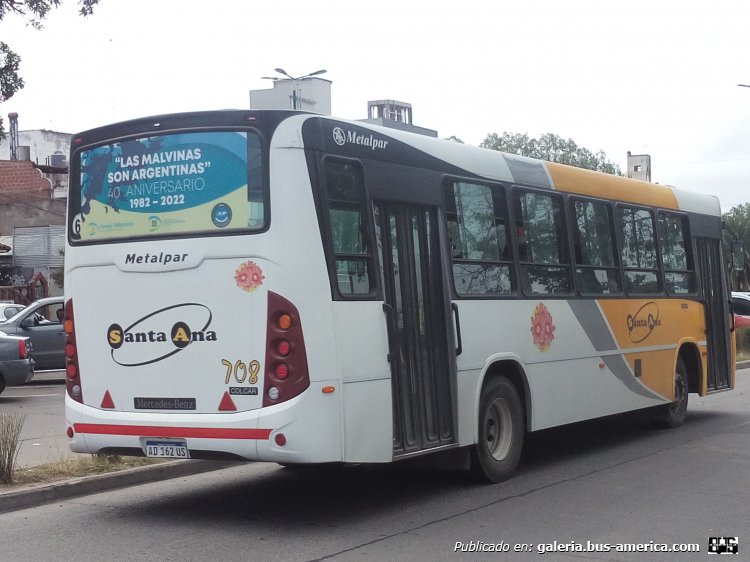 Mercedes-Benz OF 1621 - Metalpar Tronador Nueva Generación - Santa Ana
AD 162 US

Santa Ana, interno 708 (Parte de Atras)
