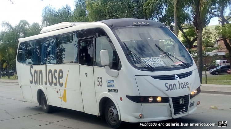 Agrale MA 8.5 - Lucero Halley - San Jose
JZY 776

Línea 15 (Prov. de Jujuy), interno 53
