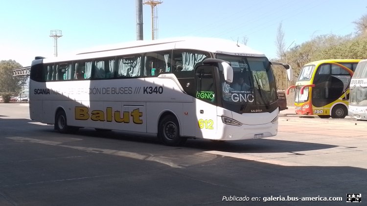 Scania K 340 GNC - Saldivia Aries A345 1050 90416 - Balut
AG 225 BX

Línea 1 (Prov. de Jujuy), interno 612 (2° Foto)
