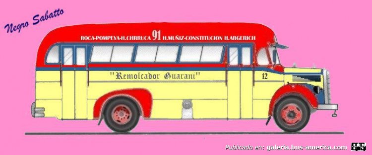 Mercedes-Benz L 312 - El Cóndor - Remolcador Guaraní
Línea 91 (Buenos Aires), interno 12
