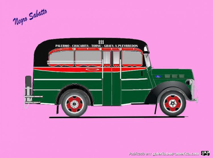 Ford V8 - Marrugat - M.O. 25 de Mayo
Línea 111 (Buenos Aires), interno 1
