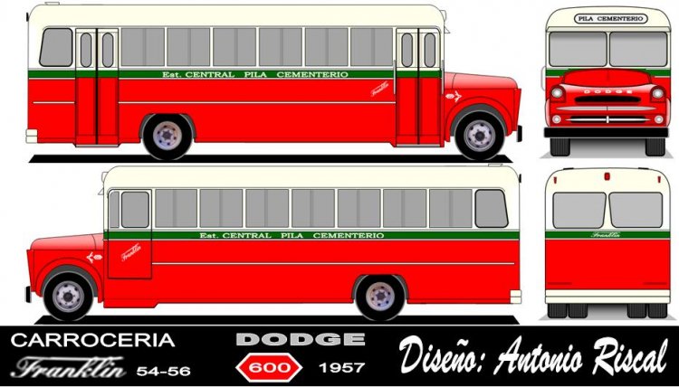 Dodge D 600 - Franklin - Est.Central Pila Cementerio
Línea ¿? (Santiago)

Dibujo: Antonio Riscal

