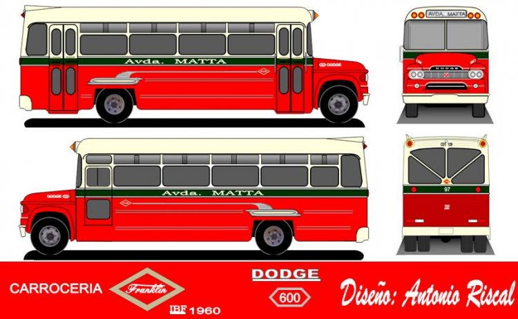 Dodge D 600 - Franklin IBF - Av. Matta
Dibujo: Antonio Riscal

Puede conocer la historia de esta carrocera en: [url=https://www.bus-america.com/CHcarrocerias/Franklin/Franklin-histo.php]Historia de carrocerías Franklin[/url]
