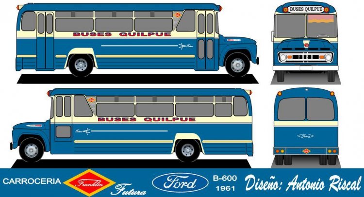 Ford B 600 - Franklin Futura - Buses Quilpué
Dibujo: Antonio Riscal

Puede conocer la historia de esta carrocera en: [url=https://www.bus-america.com/CHcarrocerias/Franklin/Franklin-histo.php]Historia de carrocerías Franklin[/url]
