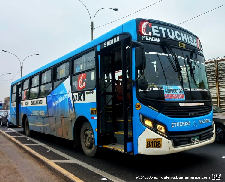 Mercedes-Benz OF-1721 - Caio Apache Vip IV (en Perú) - ETUCHISA
BSP-435

Línea 8108 (Lima) , padrón 297
