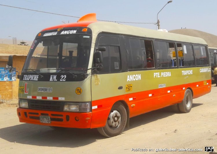 Mitsubishi MF100 (en Perú) - Saeta
A7G-755

Línea 1106 (Lima) , padrón 114
