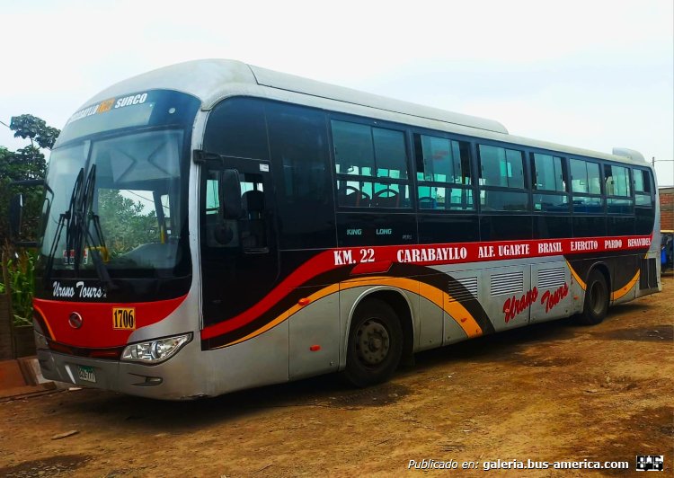 King Long XMQ6120BCW4 (en Perú) - Urano Tours
B2U-777

Línea 1706 (Lima) , padrón ¿?
