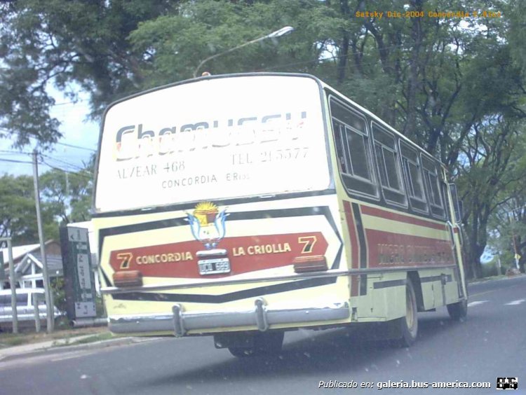 Mercedes-Benz LO 1114 - Biglia - Chamussy
UCQ 689 - ex patente B.1848289
[url=https://bus-america.com/galeria/displayimage.php?pid=65365]https://bus-america.com/galeria/displayimage.php?pid=65365[/url]

Línea 8 (Concordia), interno 7
